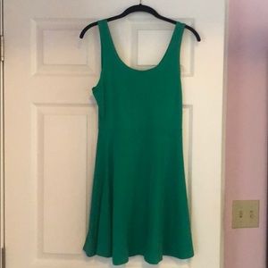 Green tank dress.